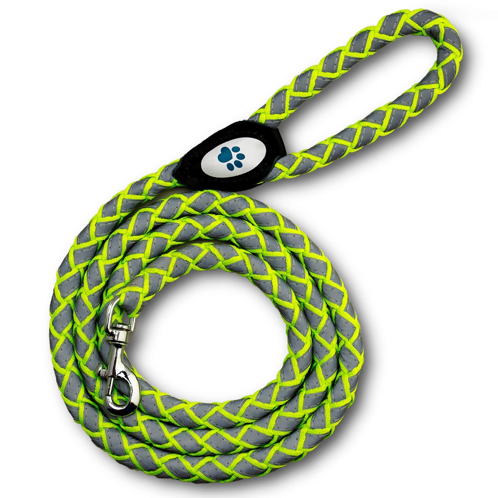 Dog Leash - Reflective, Heavy Duty, Climbing Rope for Medium to Large Dogs. 6 Ft Green, Nylon Braided Leash for The Best Control When Walking Large Dogs (NOT for Small Dogs)