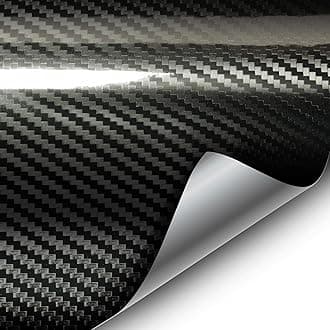 Epoxy High Gloss Carbon Fiber Vinyl Wrap (10ft x 5ft, Black)