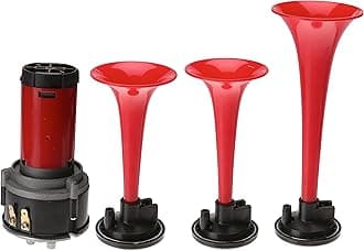003001681 Triple-Tone Melodic Sound Air Horn Kit with 12V Air Compressor and Mounting Bracket