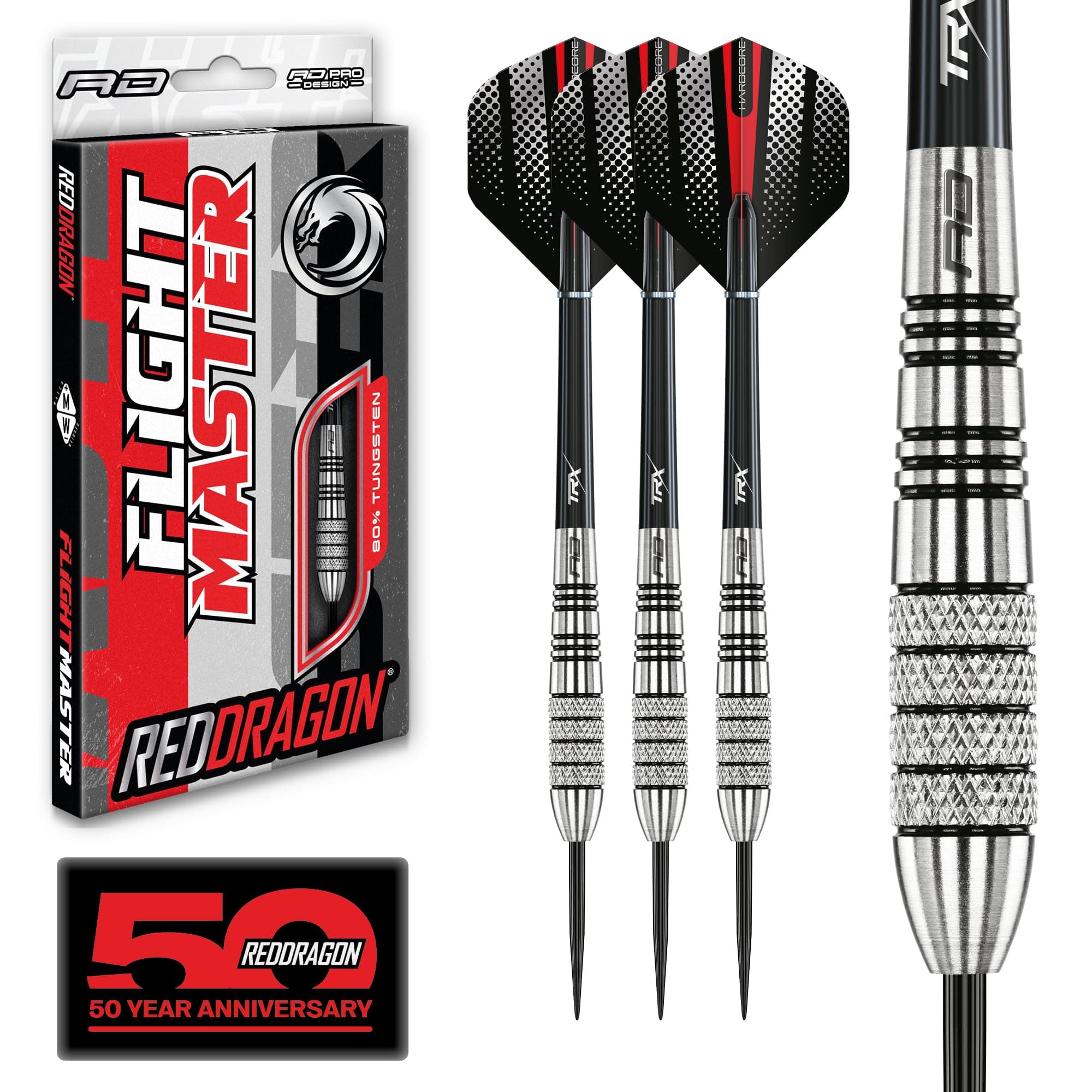 RED DRAGON Darts – Sidewinder Series – Professional 80% Tungsten Darts Set with Dart Flights and Shafts – Available in 23g, 25, 27g & 30g
