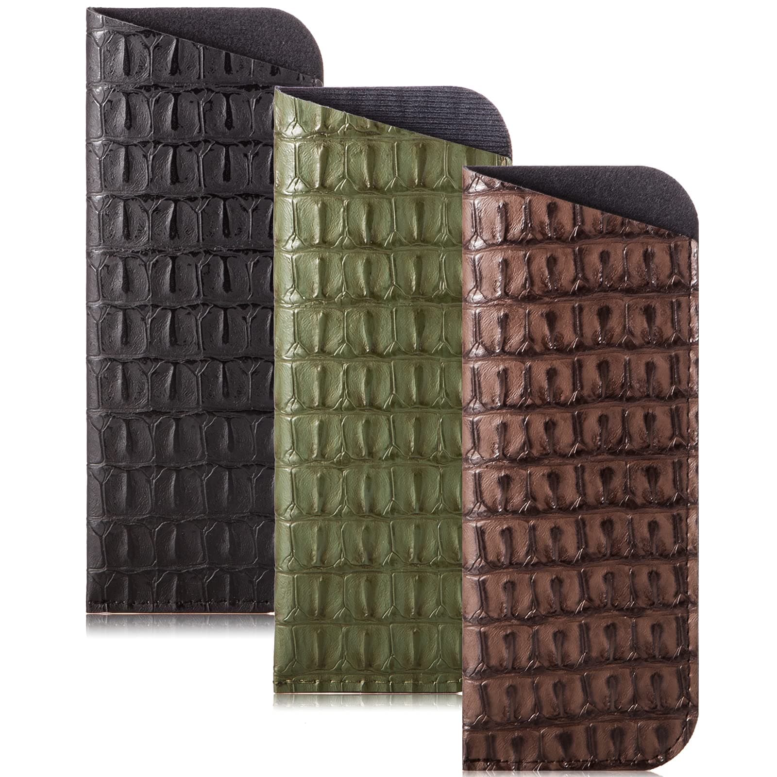 3 Pack Reading Glasses Pouch - Soft Eyeglasses Bag Portable Cloth Eyewear Case