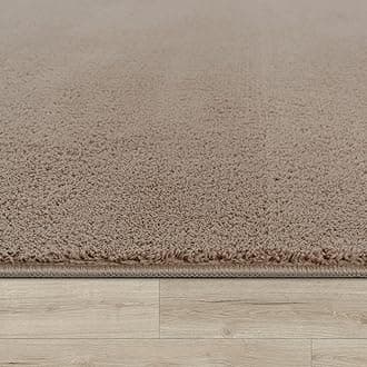 TT Home Large Rug Short Pile Monochrome Modern Design Washable, colour:Taupe, Size:140x200 cm