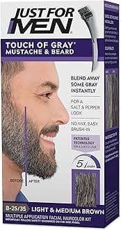 Touch of Gray Hair Color Mustache and Beard Color, 54.4g - Light to Medium Brown