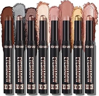8Pcs Eyeshadow Stick Gift Set,Soft Smooth Cream With Matte Earth & Metal Colors, Waterproof & Long-Lasting, Beauty & Personal Care Eye Shadow Stick For Daily Makeup & Special Occasions (#B)