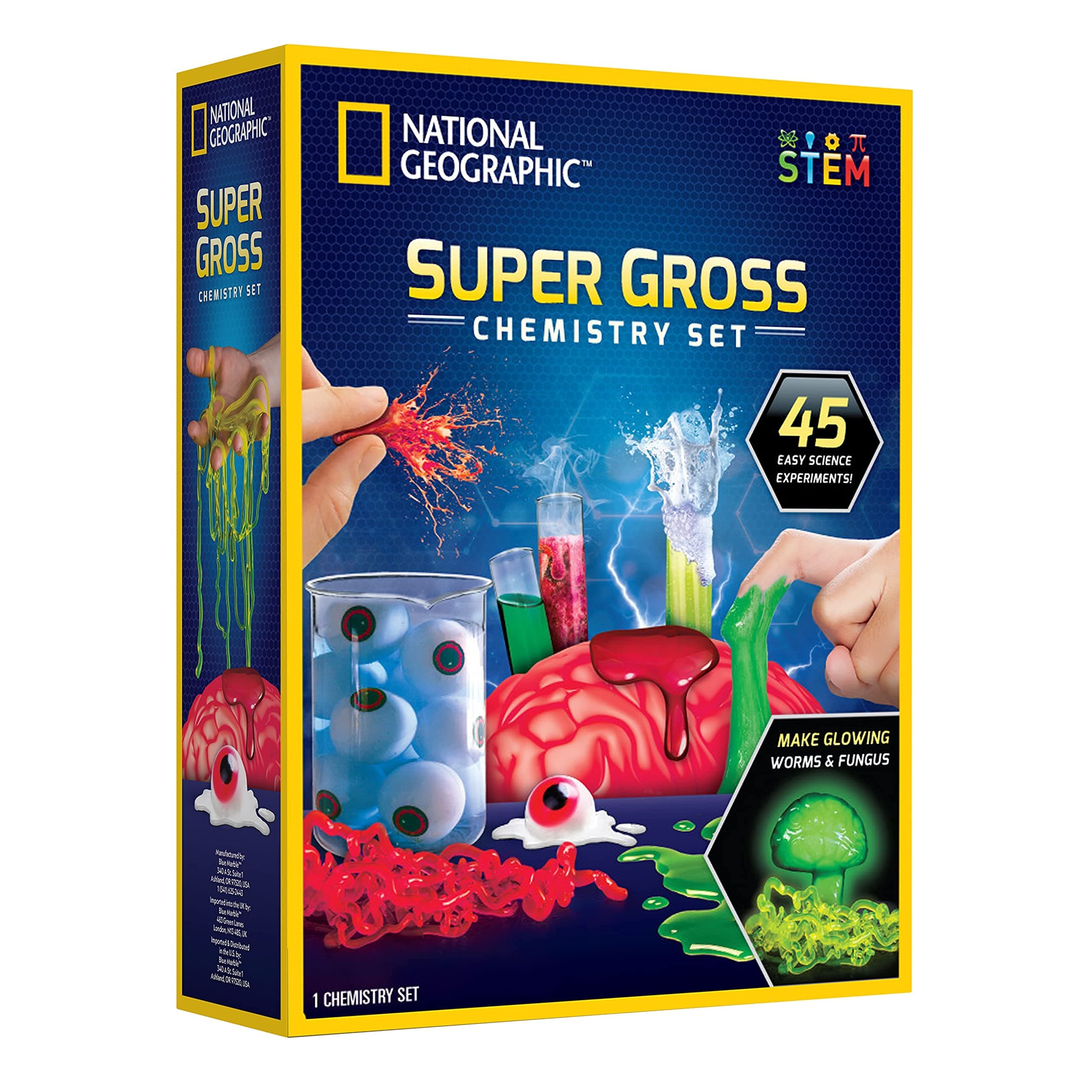 National Geographic Gross Science Kit - 45 Gross Science Experiments- Dissect a Brain, Make Slime, Creepy STEM Project for Boys and Girls, Birthday Gifts for Kids 8-12 (Amazon Exclusive)