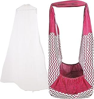 beetot Cotton New Born Baby Swing Cradle (Jhula) | Cradle Cloth, Removable Mattress Bed, and Mosquito Net (Weight Capacity Up to 20Kg | Age from 0-12 Months | Cradle (Red)