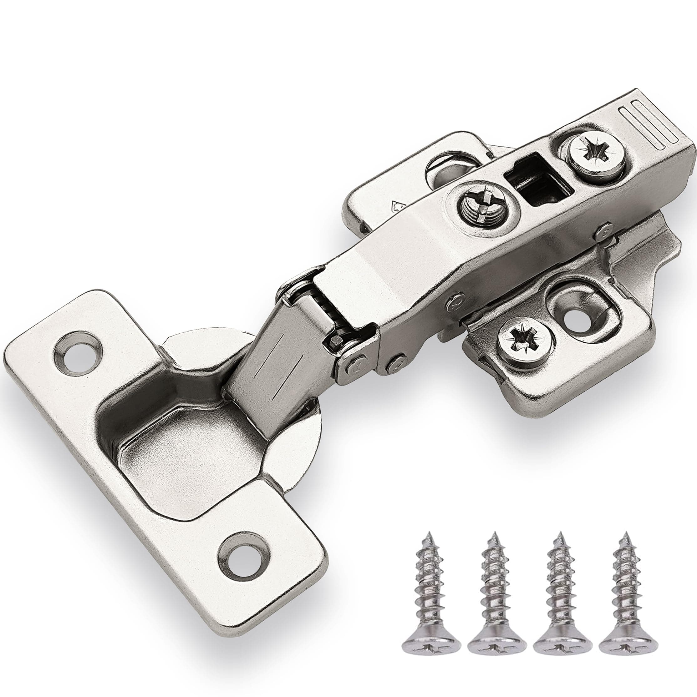 DecoBasics Kitchen Cabinet Frameless Hinges (Pack of 2), Soft Close Door Hinges, Metal Hinges For Kitchen Drawers, Cabinet Hardware, 3 Way Adjustability & Easy Installation