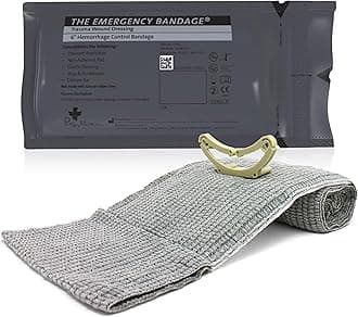 Israeli Compression Bandage – 6" Tactical Emergency Trauma Dressing for Bleeding Control, First Aid & EMS Use – Black – FSA/HSA Eligible