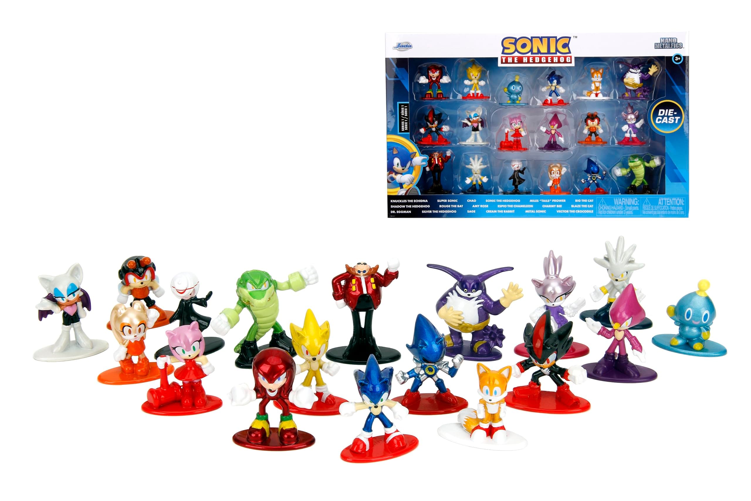 Sonic The Hedgehog 1.65" 18-Pack Die-Cast Figures, Toys for Kids and Adults