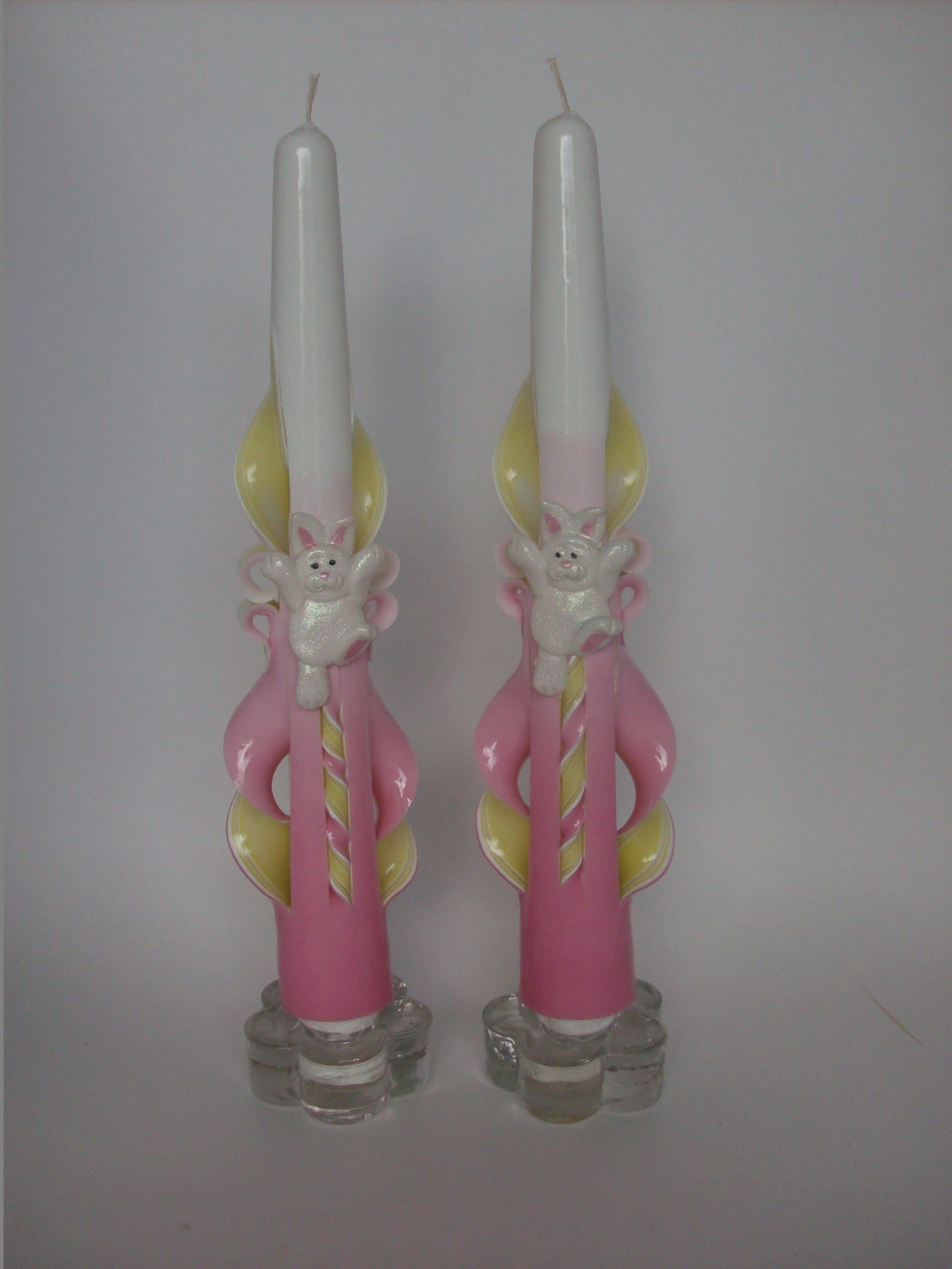 Easter Bunny Tapers (Pink and Yellow)