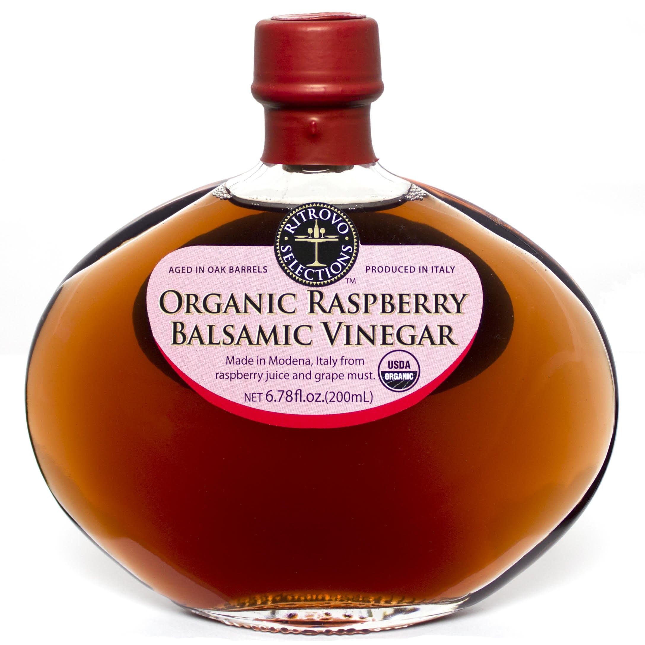 Ritrovo Selections Organic Raspberry Balsamic Vinegar of Modena 6.78fl.oz. (200ml)