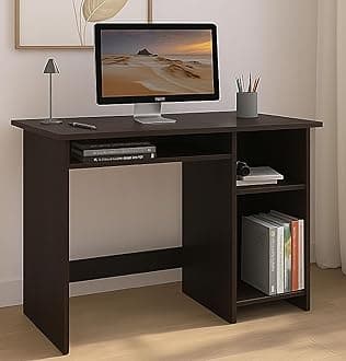 Callas Engineered Wood Computer Desk – Small Modern Writing Desk for Home Office, Bedroom, or Living Room – Sturdy & Simple Laptop Table (CB-ST-03-Black)