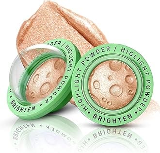 HOSAILY Face Highlighter Palette, Lunar Glow Highlighter Powder Makeup, Chameleon Glitter Shimmer Body Cheek Eye Highlighter, Multichrome Sparkle Holographic Color Shifting Silky Creamy Illuminator#03