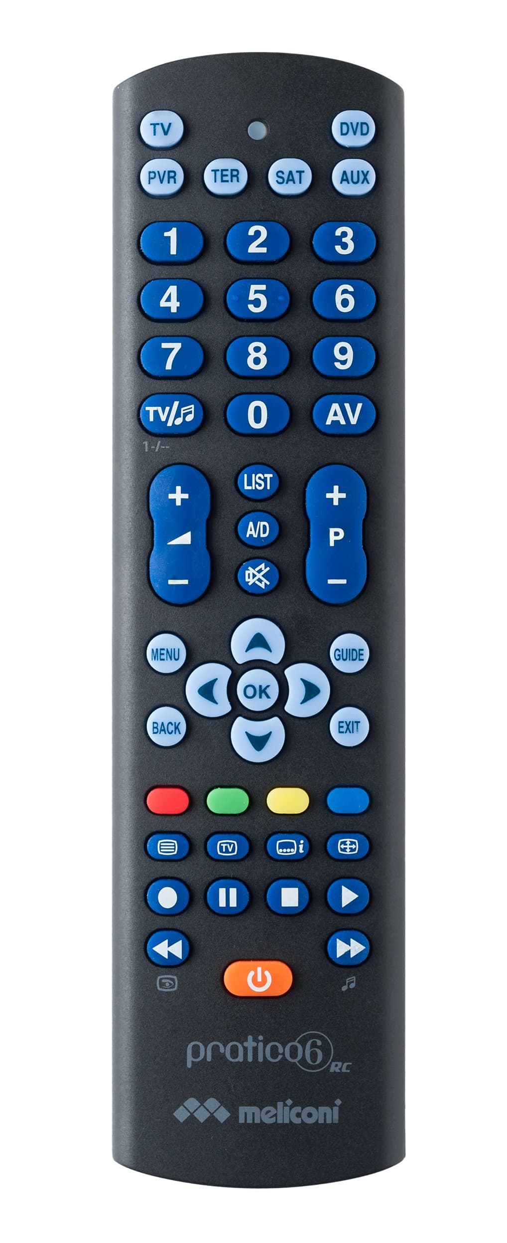 Meliconi Pratico 6 RC Universal Remote Control 6In1 Works Up To 6 Devices
