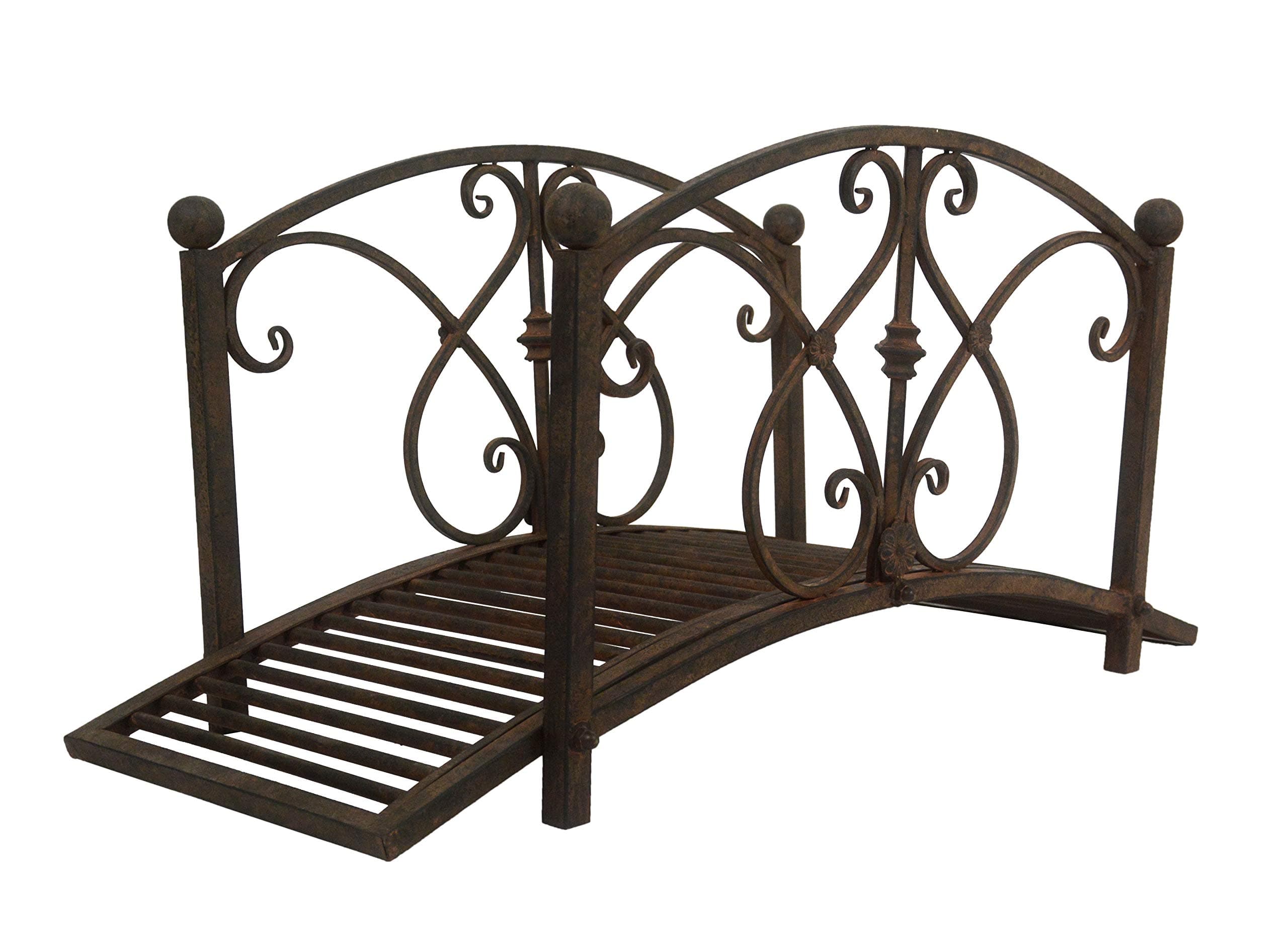 Green Jem Small Garden Bridge, Weathered Brown