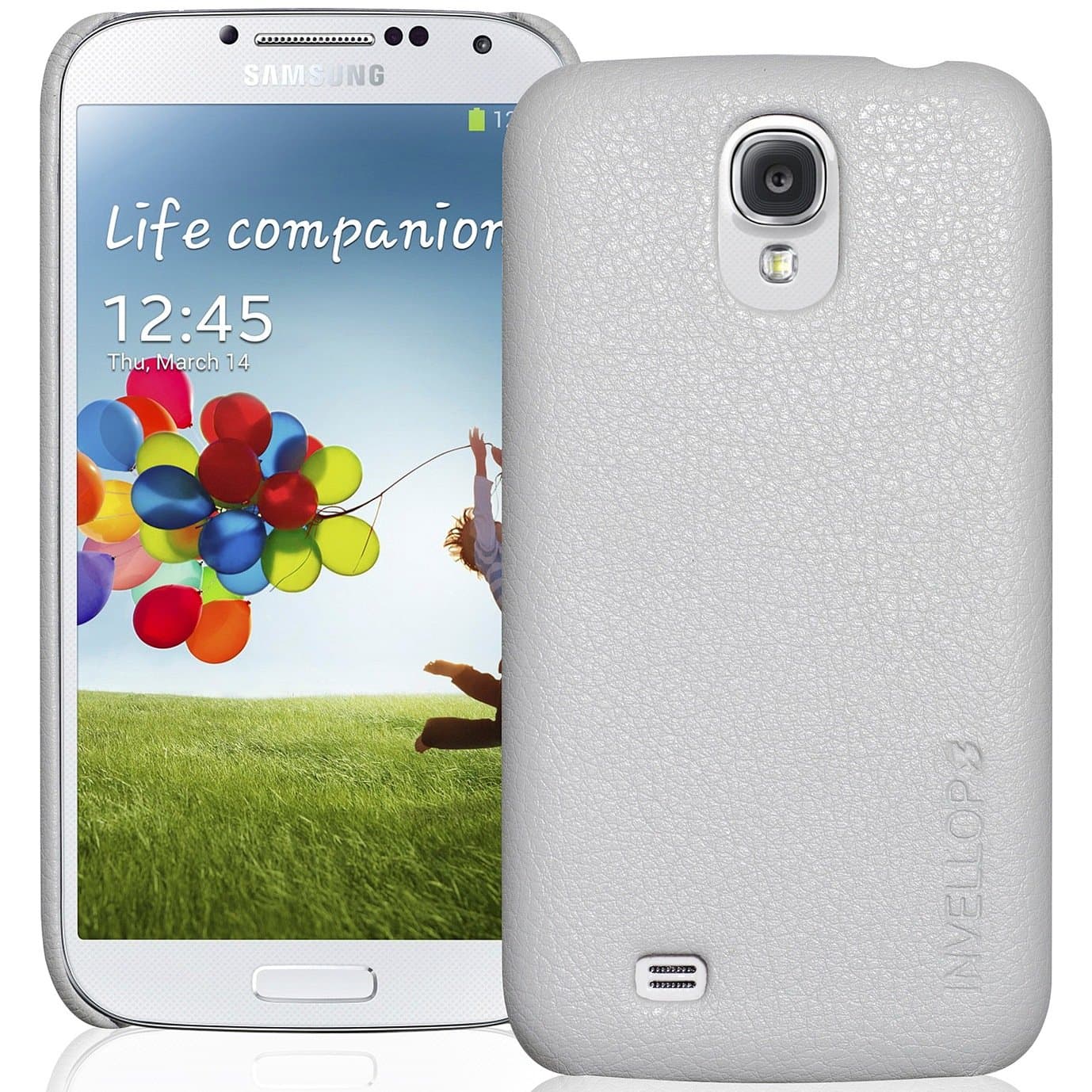 Galaxy S4 Case, White Leatherette case Cover for Samsung Galaxy S4 SIV i9509