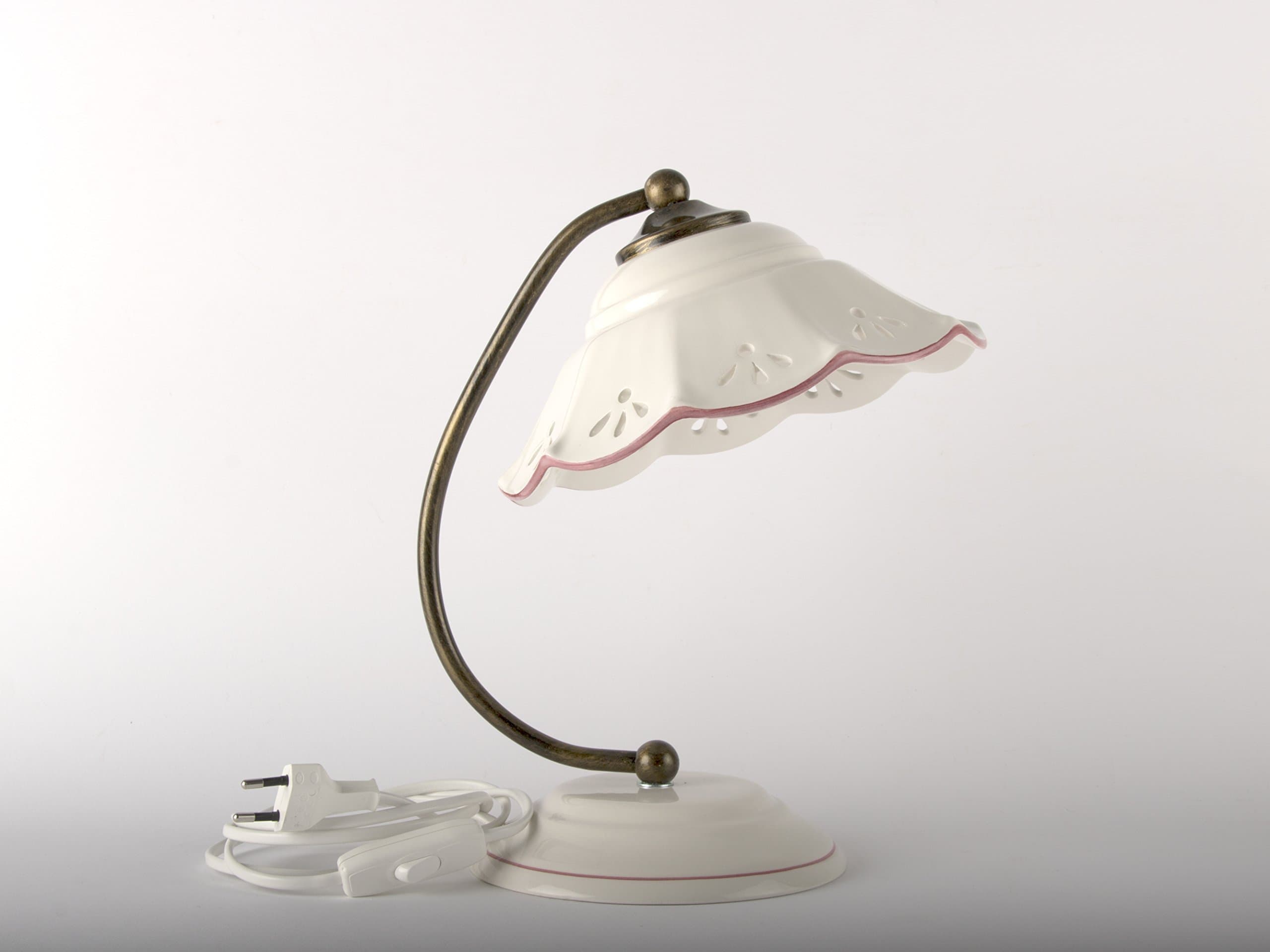 Armony creations, hand decorated pleated ceramic table lamp