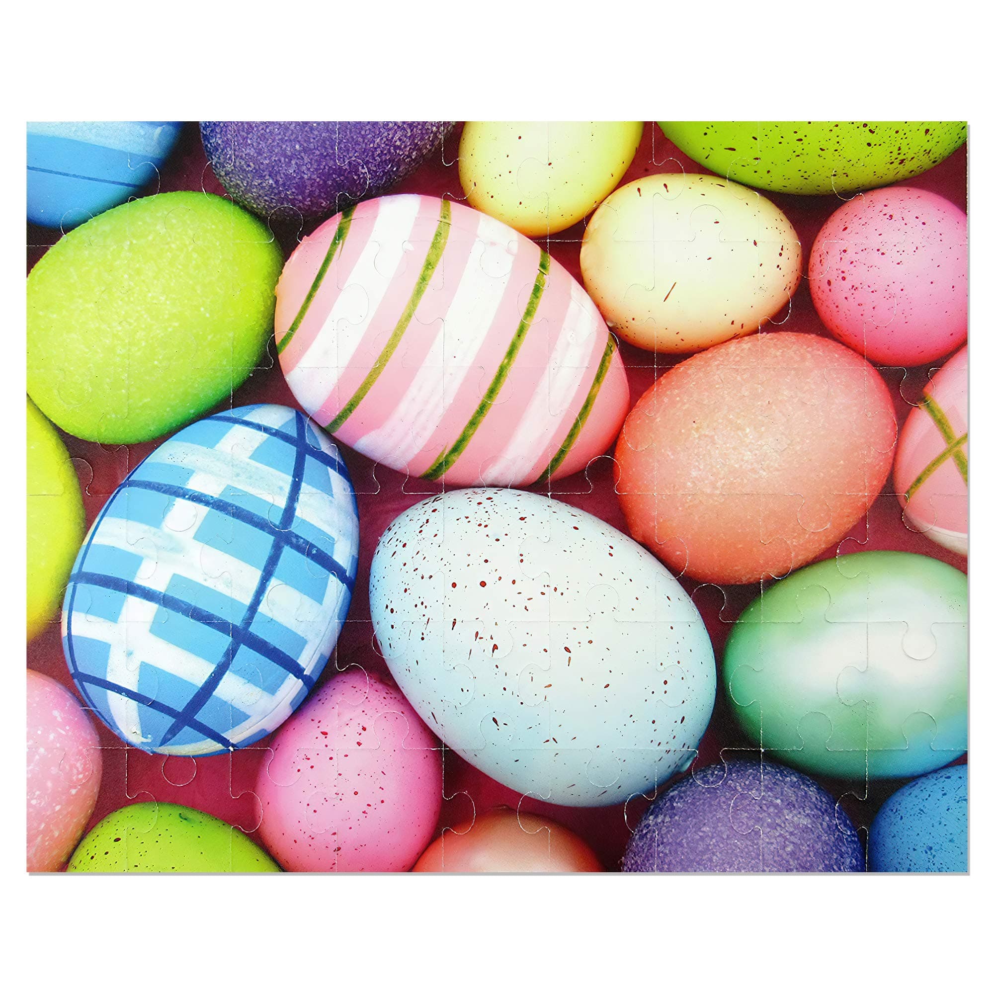 Easter Jigsaw Puzzles for Kids Ages 4-8 with Colorful Easter Egg Designs, 54-Piece Puzzle Board for Many Hours of Creative Fun with Your Kids (Size 10 x 8 Inches)