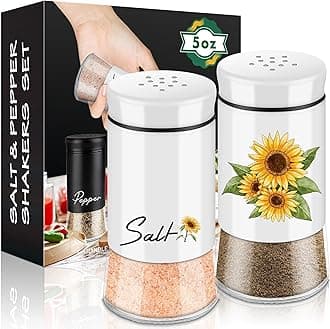 Sunflower Salt and Pepper Shakers Set - 5 oz Farmhouse Cute Kitchen Decor and Accessories Sunflower Gifts for Salt Shakers Glass Cooking Table,Housewarming,Thanksgiving,Christmas