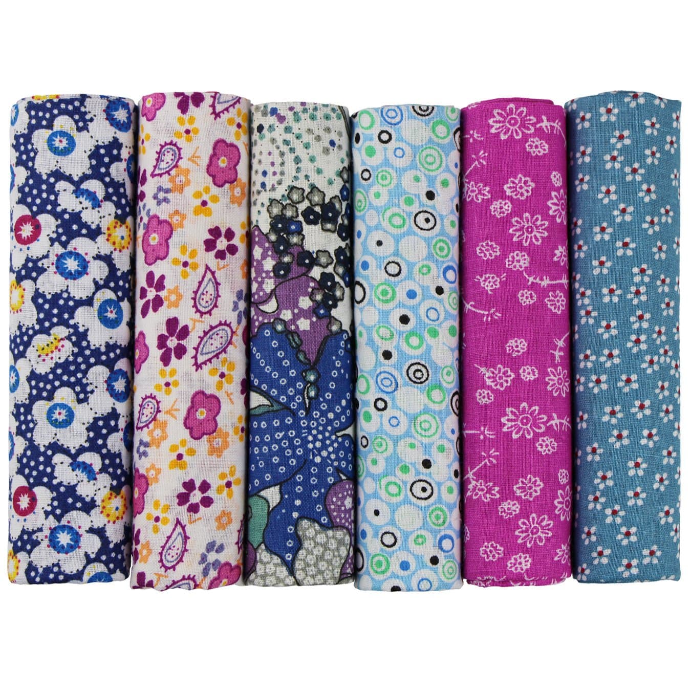 UOOOM 6pcs 50 x 50cm Patchwork Cotton Fabric DIY Handmade Sewing Quilting Fabric Different Designs (U-b902)