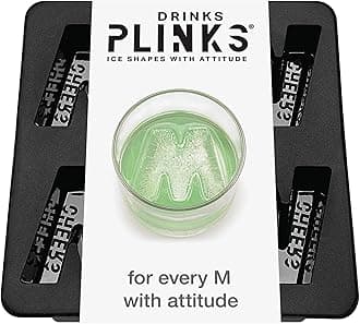 Letter M Personalized Ice Cubes Mold With Initials. Custom Ice Cube Trays are Thoughtful Customized Gifts, Fun Cocktail Accessories, Monogram Whiskey and Bourbon Gifts for Men and Women