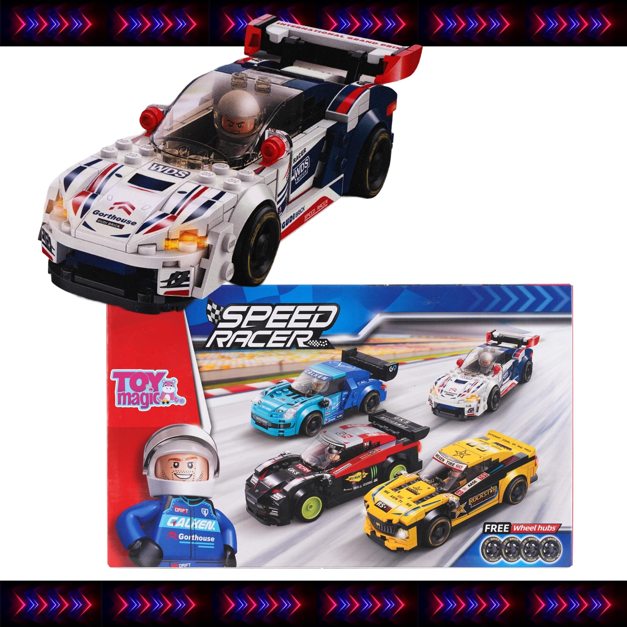 Ghost GT Racer Building Blocks - 188 pcs White Car Model Set - Creative Construction for Kids & Adults - STEM Learning Toy - Ideal Gift for Car Enthusiasts & Young Builders