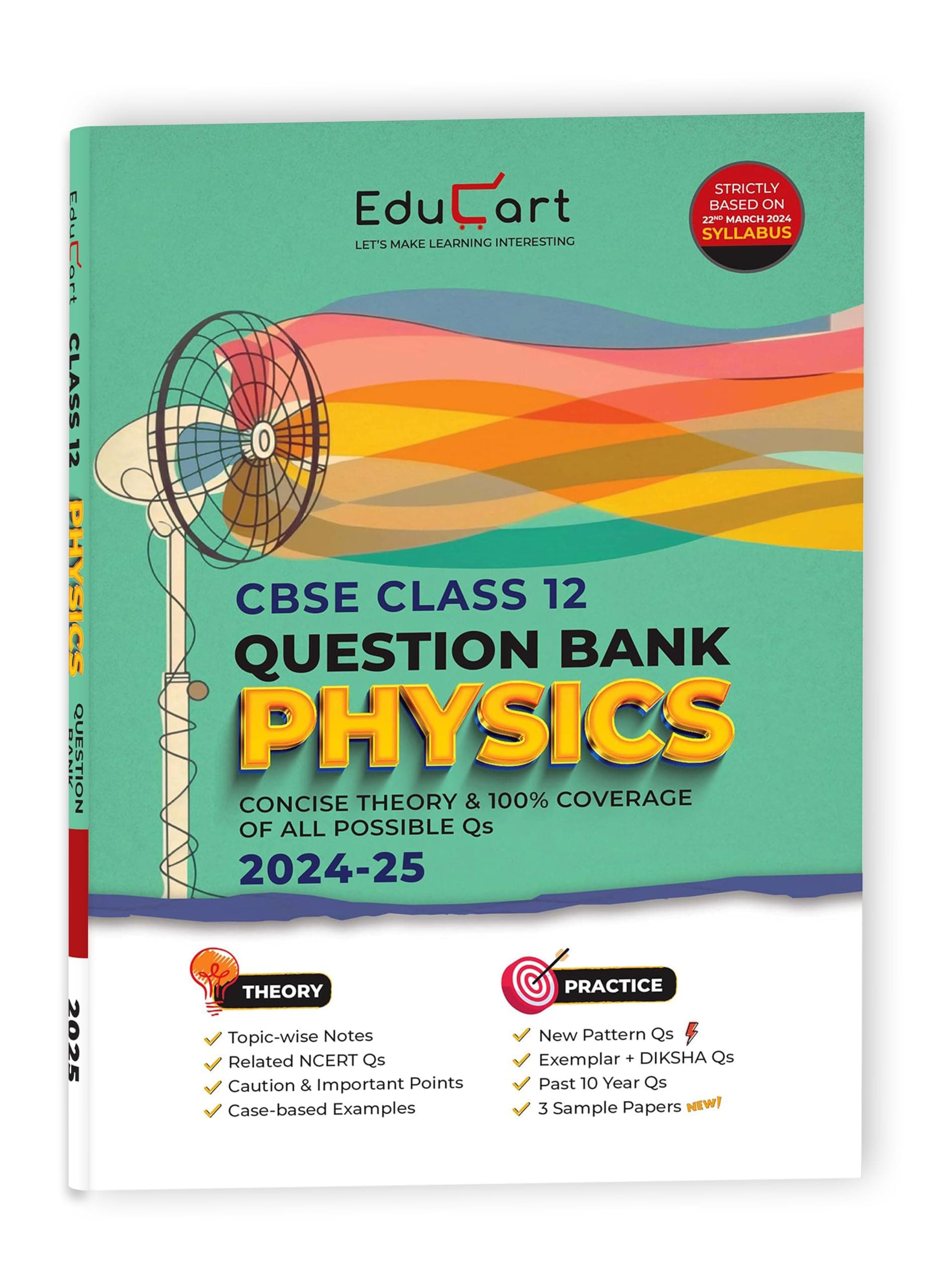 Educart CBSE Question Bank Class 12 Physics 2024-25 (As per latest CBSE Syllabus 23 Mar 2024)