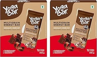Multigrain Energy Bars - Chocolate Chunk 20 Bars - Daily Protein Snack, High Energy & Nutrition Bars - with 8g Protein & 7g Fibre - No Preservatives - Pack of 2, 10 Bars each