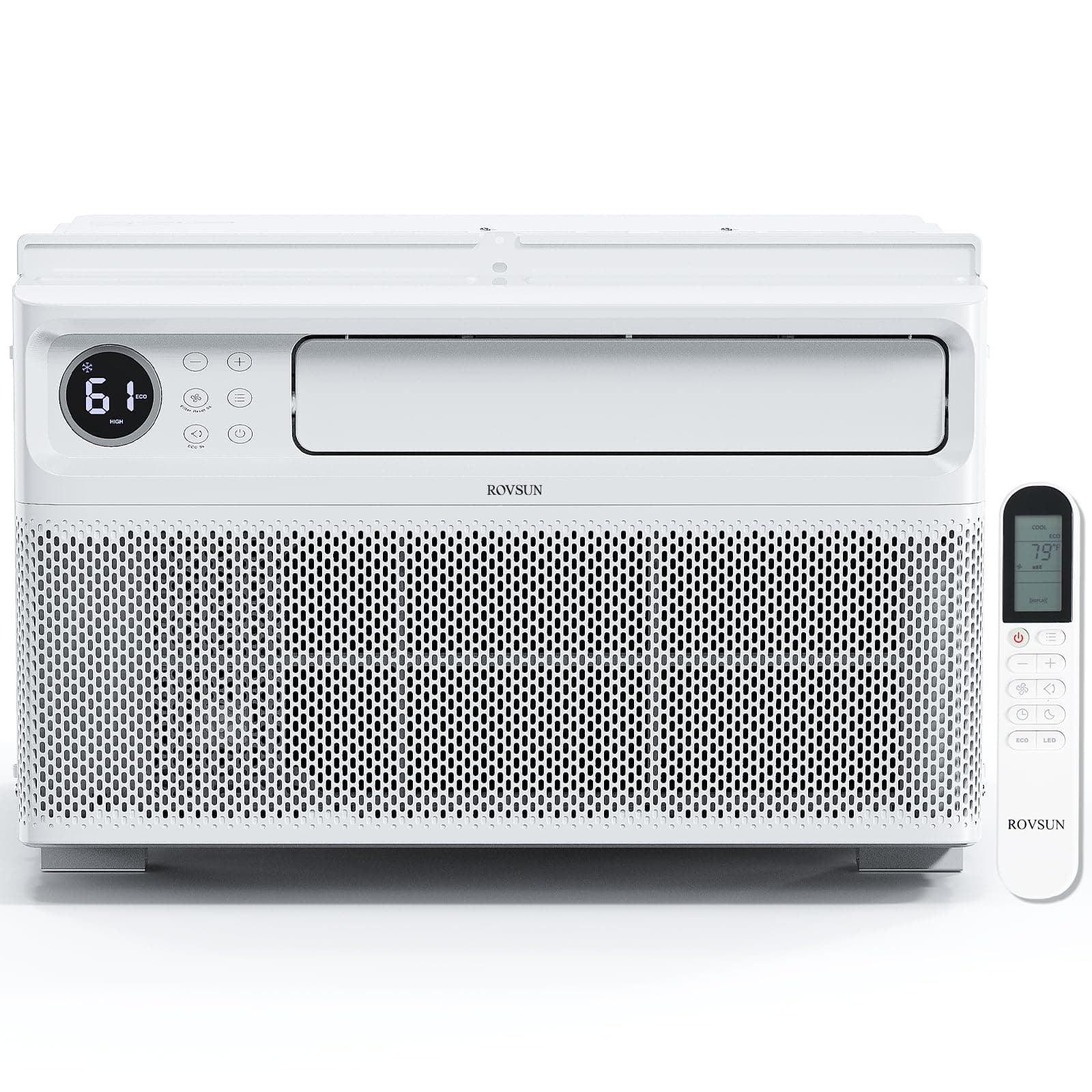 ROVSUN 8000 BTU Window Air Conditioner with Inverter Compressor, AC Unit for Window with Remote Control, Timer Function & Pre-Installed Side Panels for Easy Operation & Installation, 115V/60Hz