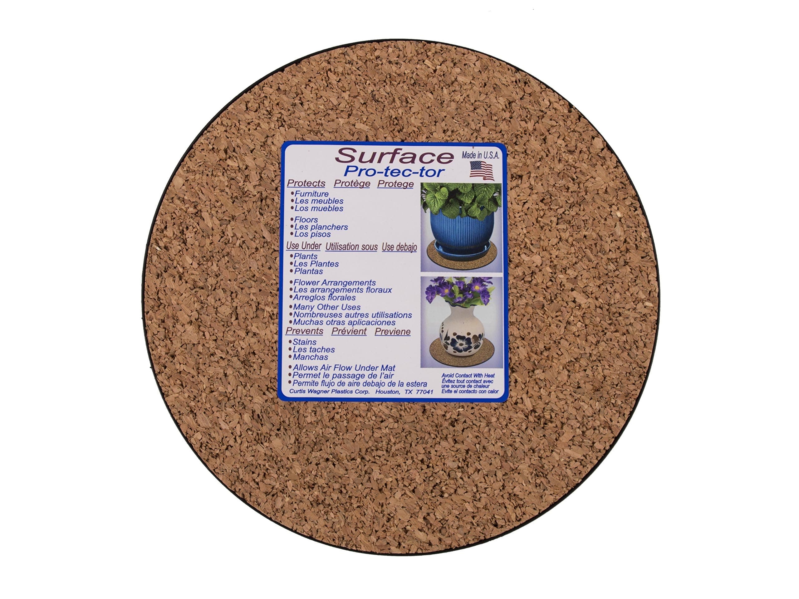 Curtis Wagner Plastics MC-800 Plant Mat, Natural Cork, 8-Inch