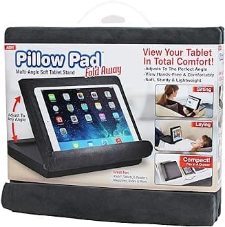 Pillow Pad Fold Away Multi-Angle Soft Tablet Stand, Gray