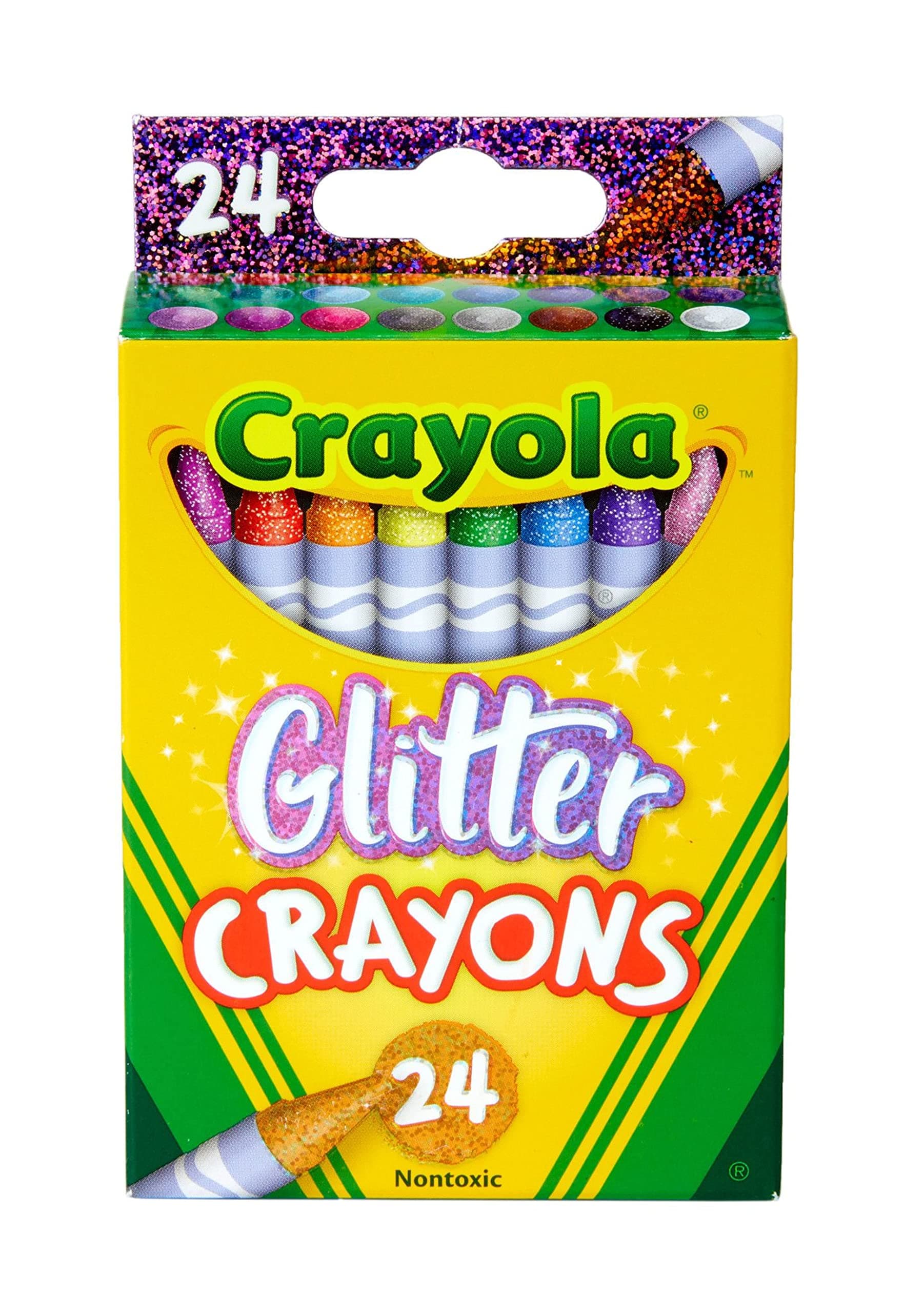 Glitter Crayons, Back to School Supplies, 24Count