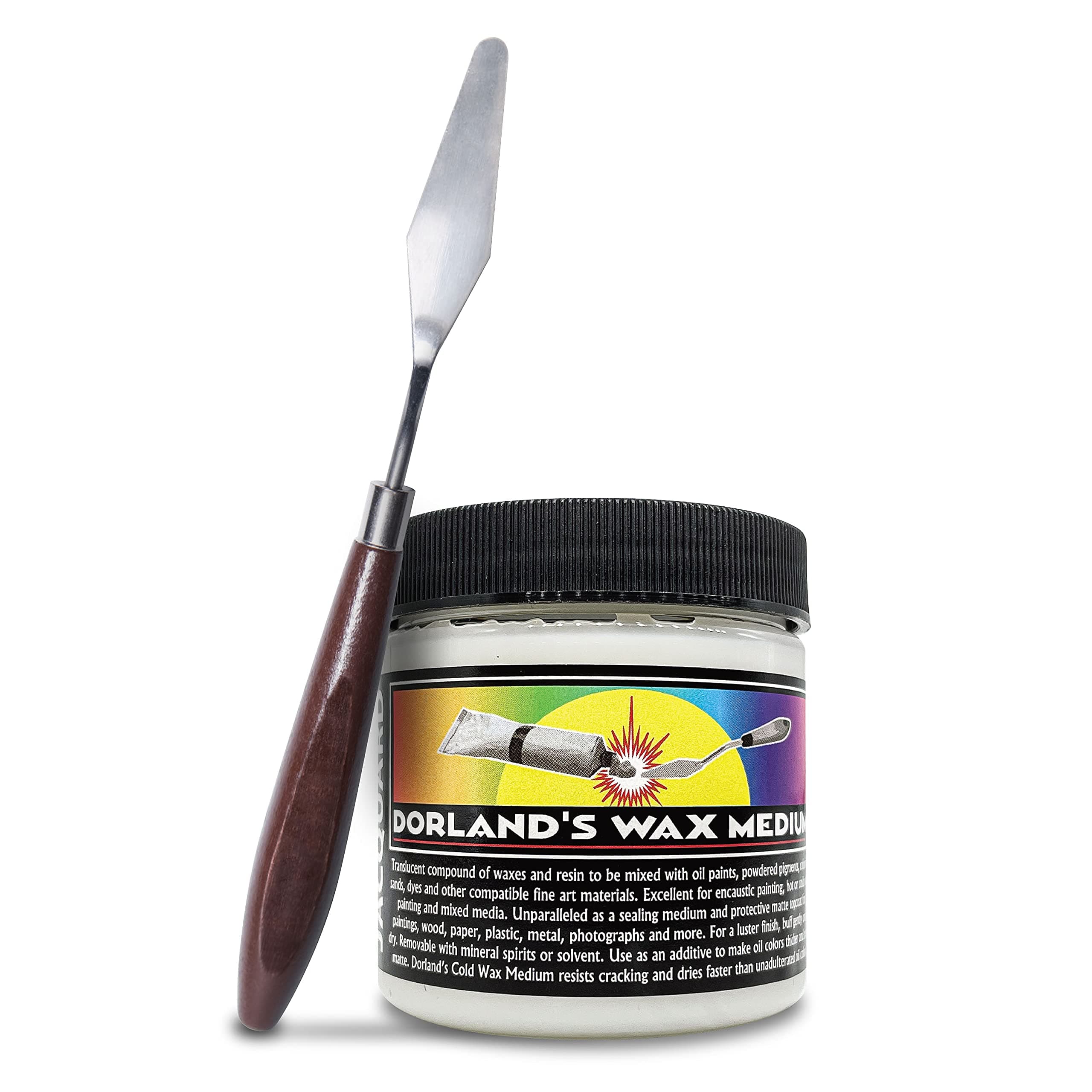 Jacquard Dorlands Wax 4fl oz - Cold Wax Medium Made in USA - Oil Painting - Watercolor Sealer - Bundled with Moshify Palette Knife
