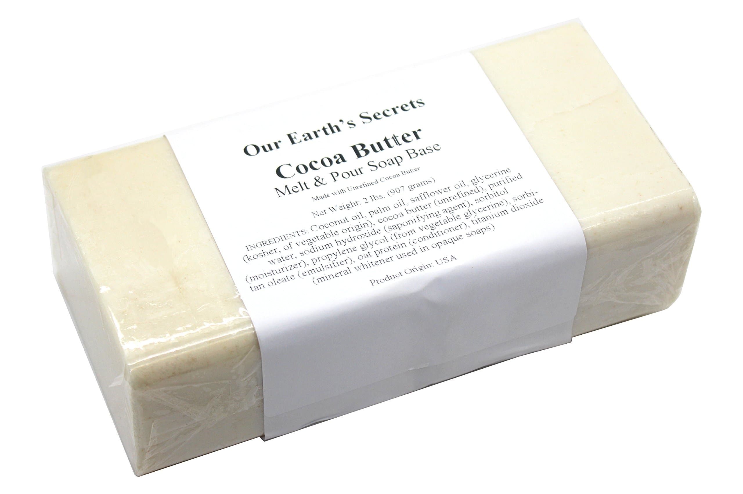 Our Earth's Secrets Cocoa Butter - 2 Pound Melt and Pour Soap Base -