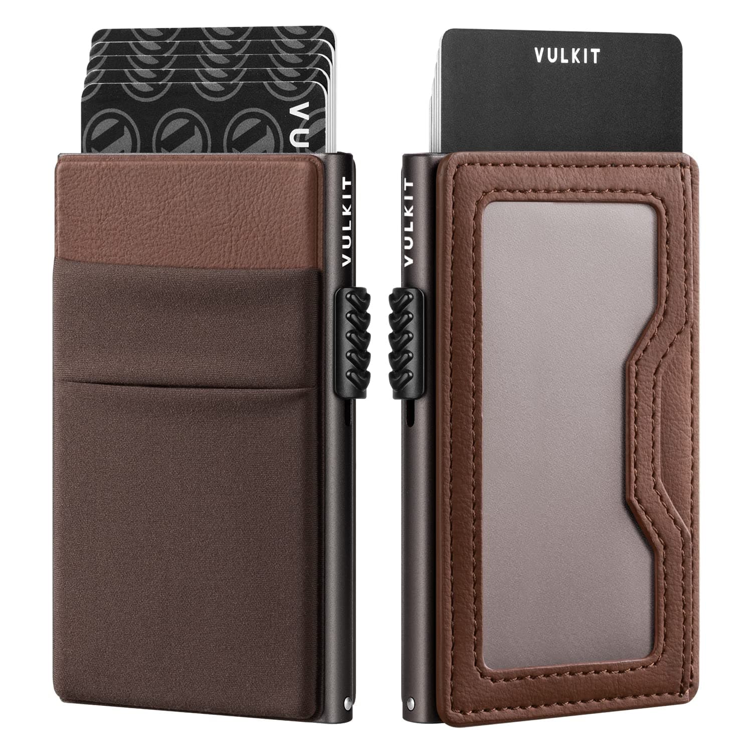 Minimalist Wallet with ID Window & EDC Pocket Pop Up Card Holder RFID Blocking Slim Wallet Design for Airtag Cash Coins & Credit Cards