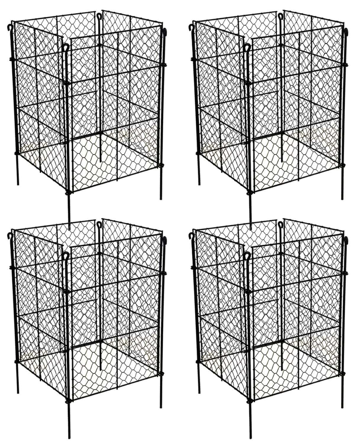 (4 Packs) 12.6" L x 12.6" W x 16" H Plant Protectors from Animals, Plant Cages for Outdoor Plants, Wire Plant Protector, Protection for Your Plants and Seedlings