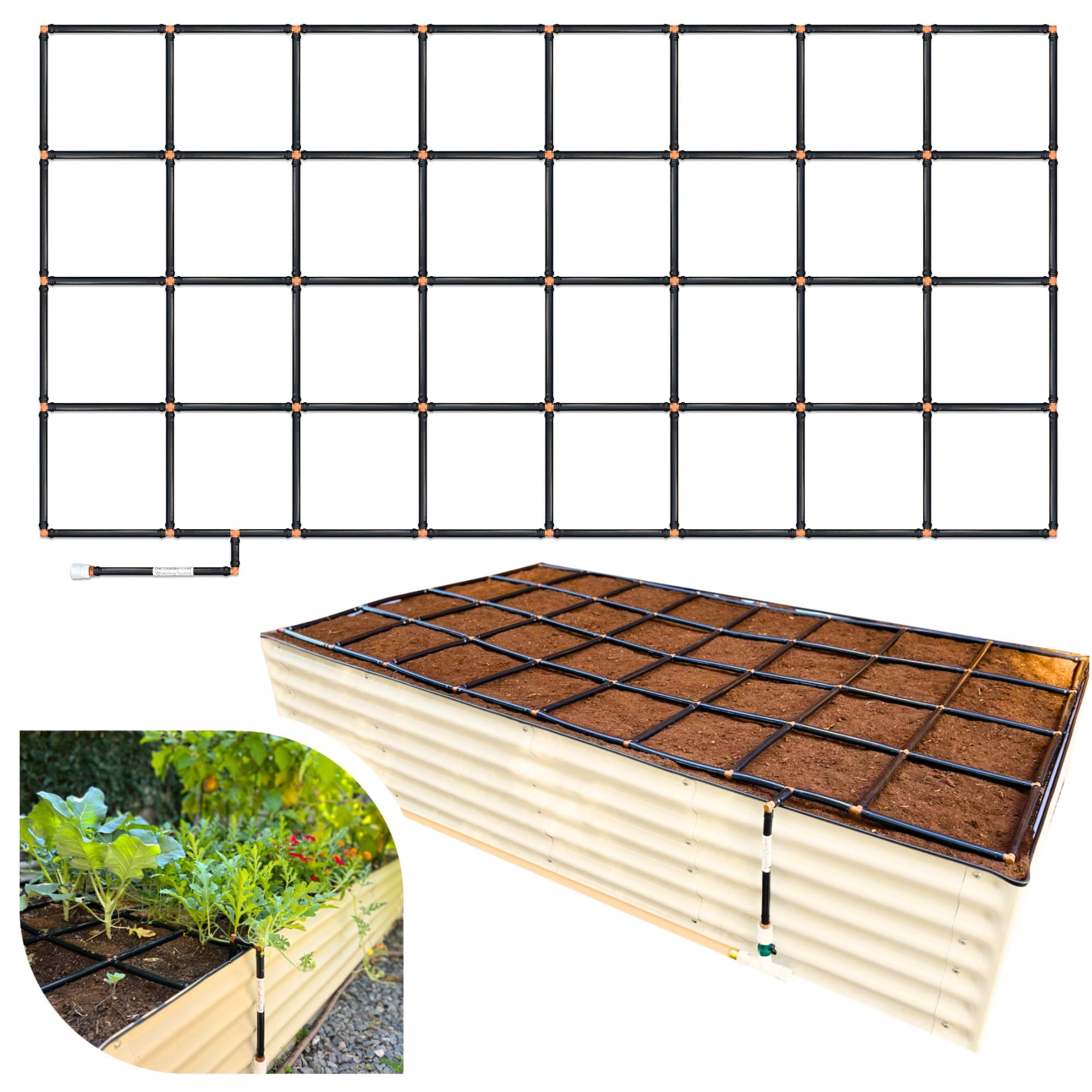 GardenInMinutes.com Garden Grid Watering System 4x8
