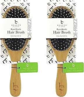 Boar Bristle Hair Brush - Smoothes & Detangles All Hair Types, Hairbrush for Women, Men & Kids, Brush for Thick Hair, Distributes Oils for Natural Shine & Stimulates Scalp