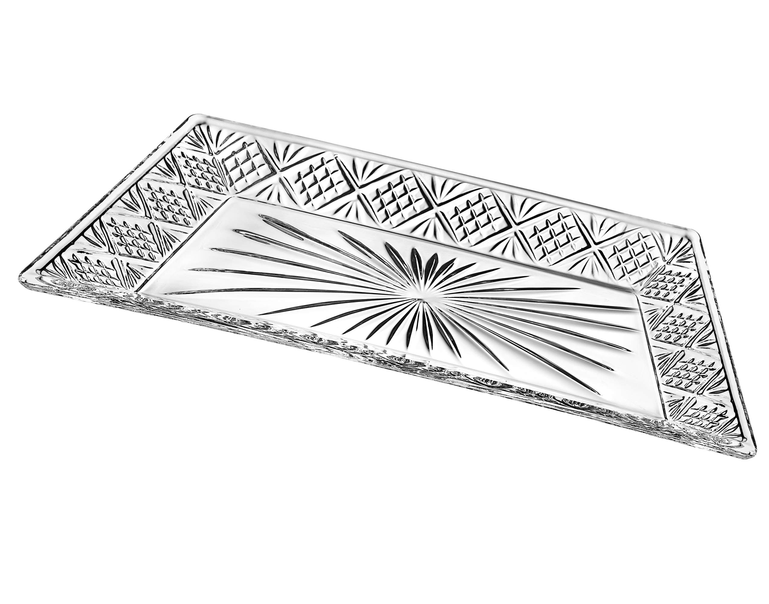 Dublin Rectangular Crystal Tray, 12 Inch x 6.5 Inch