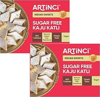 Sugar-Free Kaju Katli (5.7Oz X 2) - Low Carb & Keto Friendly Indian Mithai | Made with Premium Cashews & Stevia Blend | Diabetic Friendly Dessert | No Maltitol, No Artificial Sweeteners