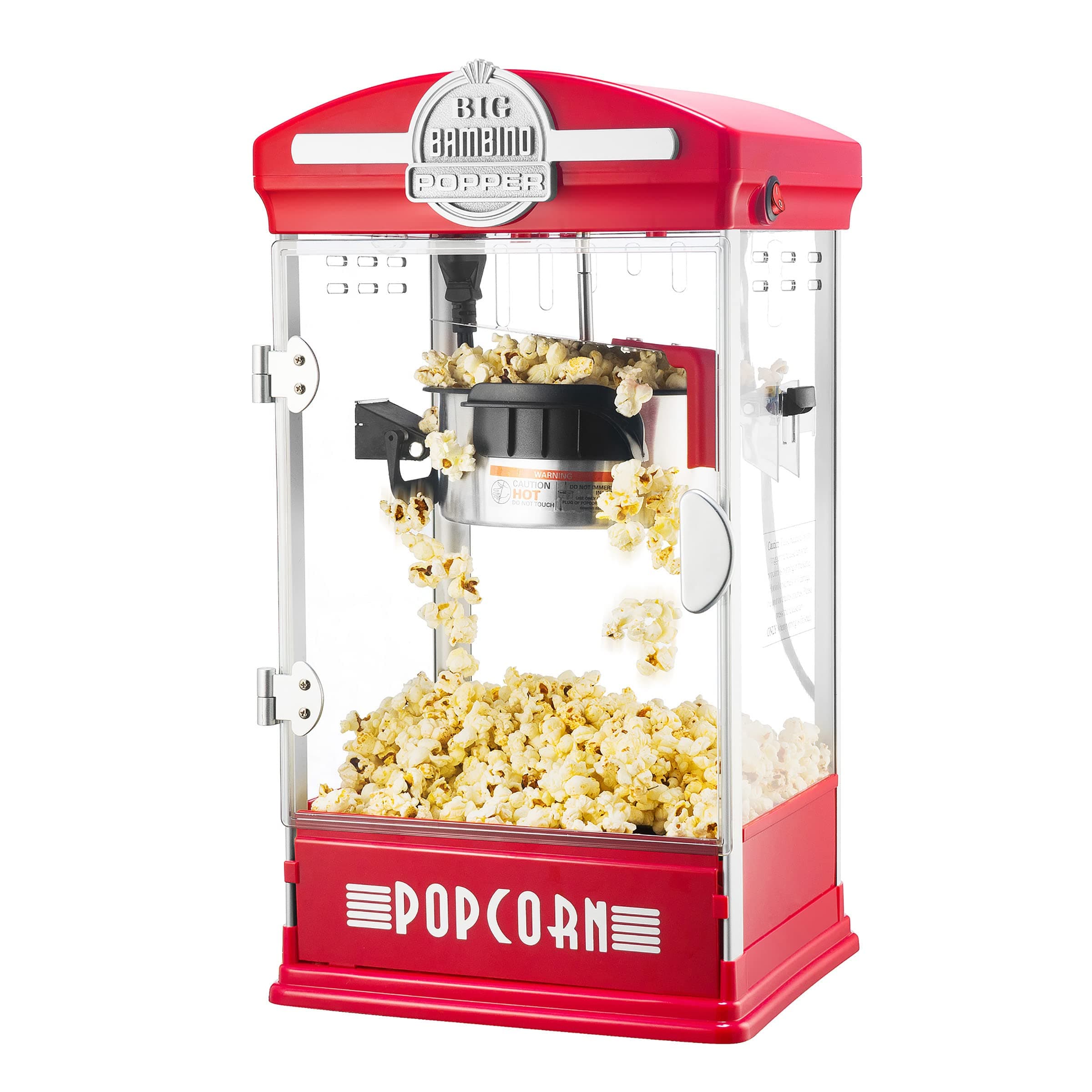 Great Northern Popcorn machine, antique popcorn machine, with kettle, measuring cups, spoons and serving cups, red