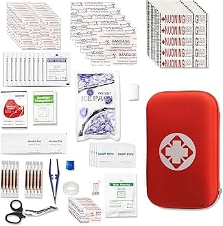 276Pcs First-Aid Kit Emergency-Kit Home-Car - First Aid Kits for Business Travel Essentials First Aid Bag Emergency Necessities for Boat Hiking Skating, Red YIDERBO