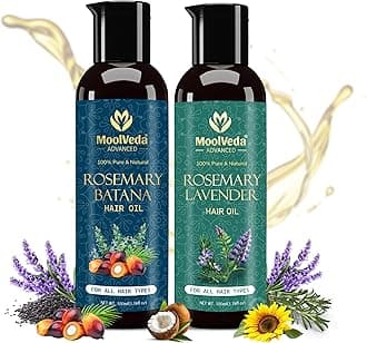 Pure & Natural Rosemary Batana & Rosemary Lavender Oil Pack of 2 Hair oil, Each of 100ml