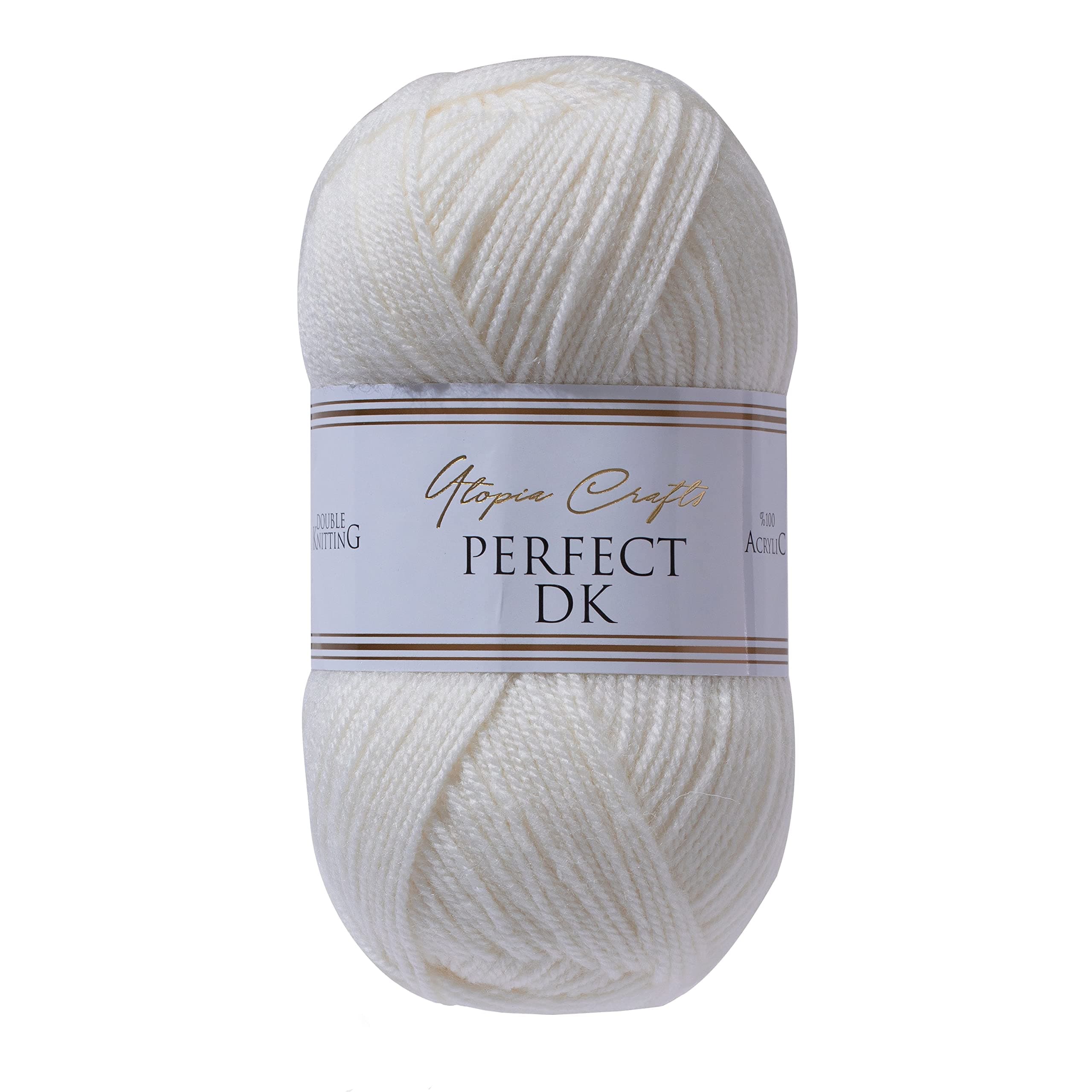 Utopia Crafts DK Double Knitting Yarn 100g (1, Ivory)