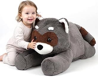 32" Large Raccoon Stuffed Animal, Giant Soft Plush Fluffy Raccoon Toy Birthday Holiday Party Gifts for Kids Girls Boys
