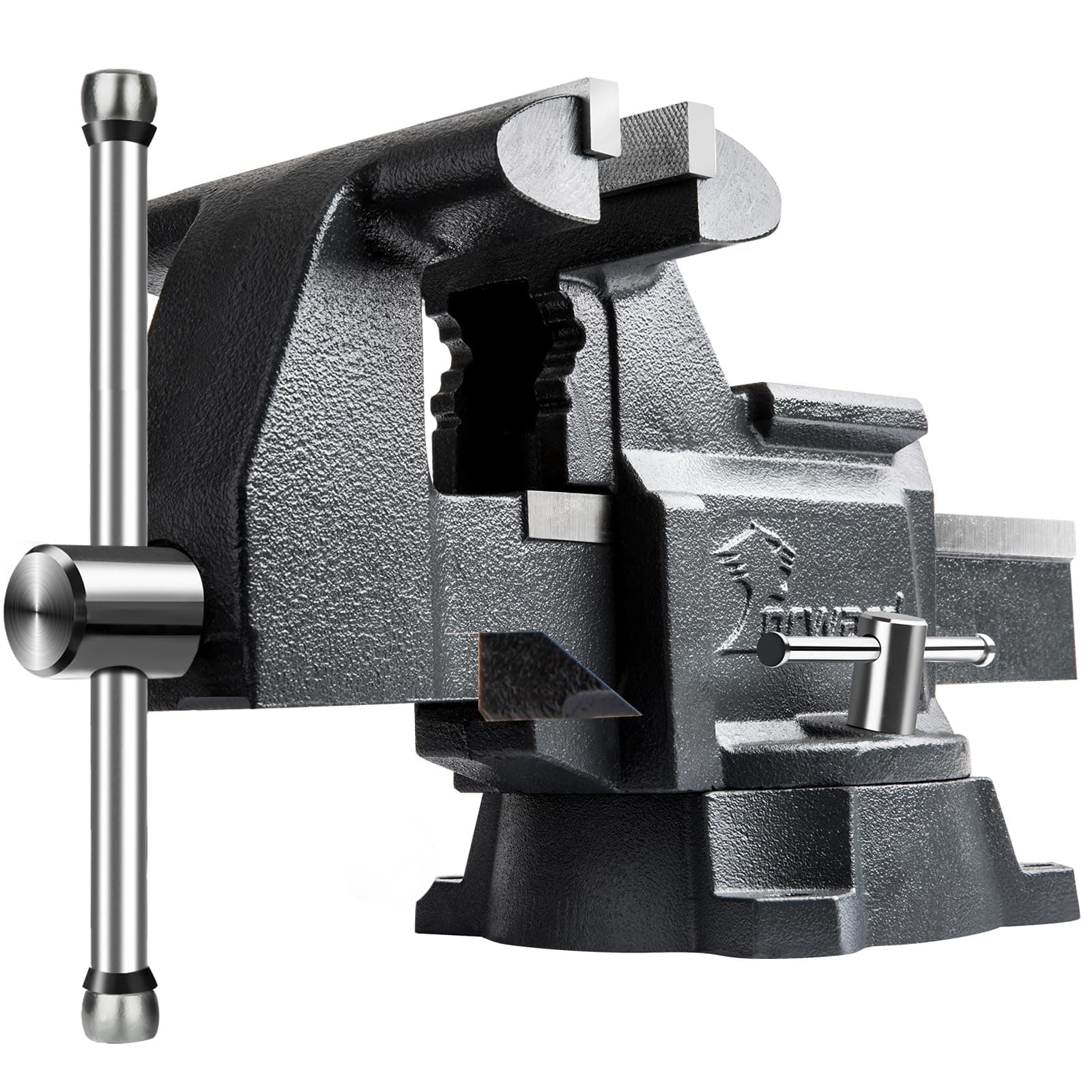 Forward CR60A 6.5 Inch Bench Vise Heavy Duty Vice with Anvil and 210 Degrees Swivel Base (6 1/2")