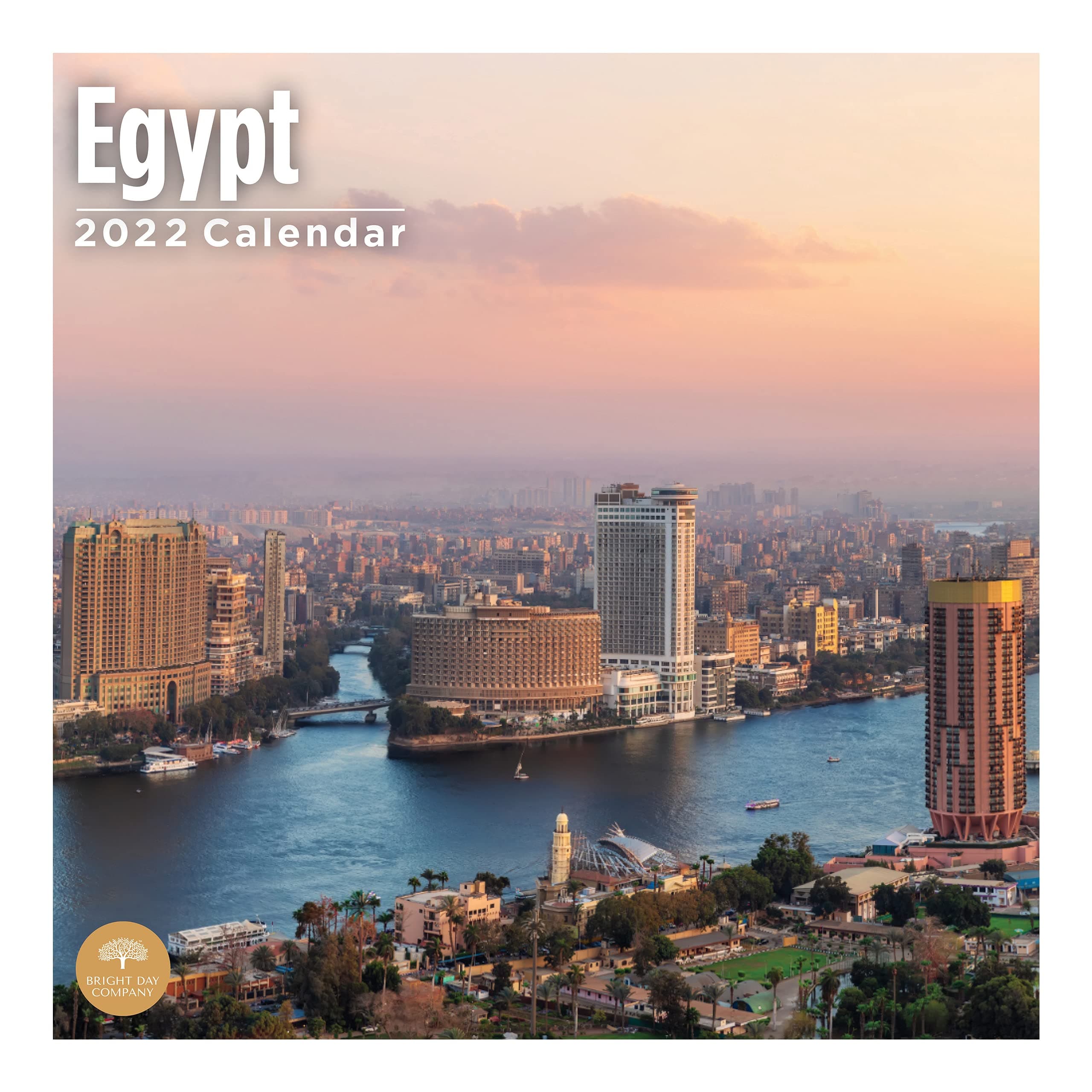 2022 Egypt Wall Calendar by Bright Day, 12 x 12 Inch, Beautiful Travel Destination Pyramid