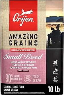 ORIJEN Amazing Grains High Protein Dry Dog Food Small Breed Recipe 10lb Bag