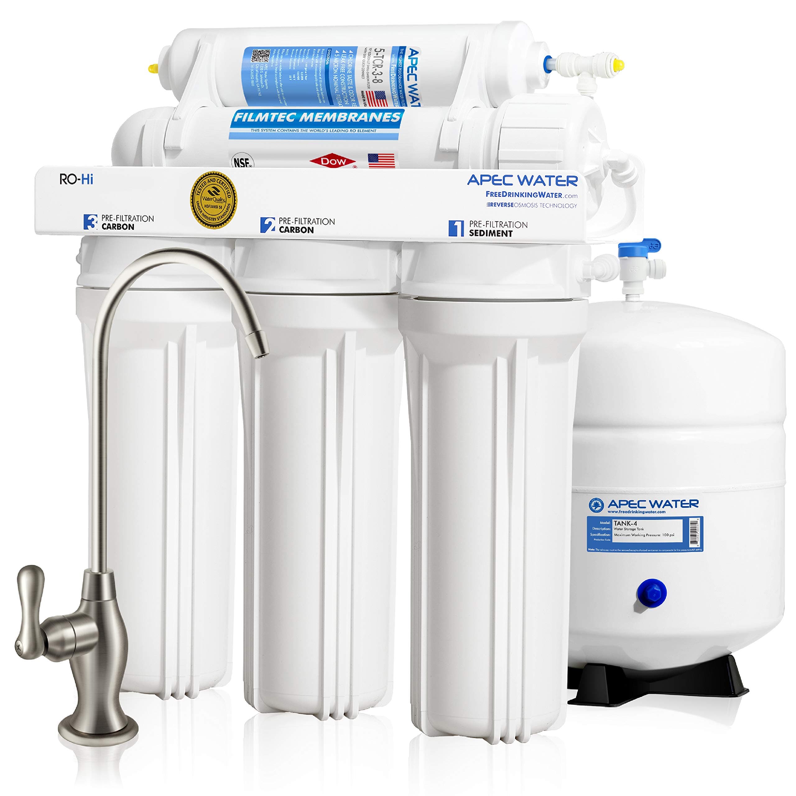 Systems Ultimate RO-Hi Top Tier Supreme Certified High Output Fast Flow Ultra Safe Reverse Osmosis Drinking Water Filter System