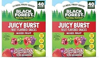 Juicy Burst Fruit Snacks, Mixed Fruit Flavors, 0.8 Ounce Pouches (40 Count) (Pack of 2)